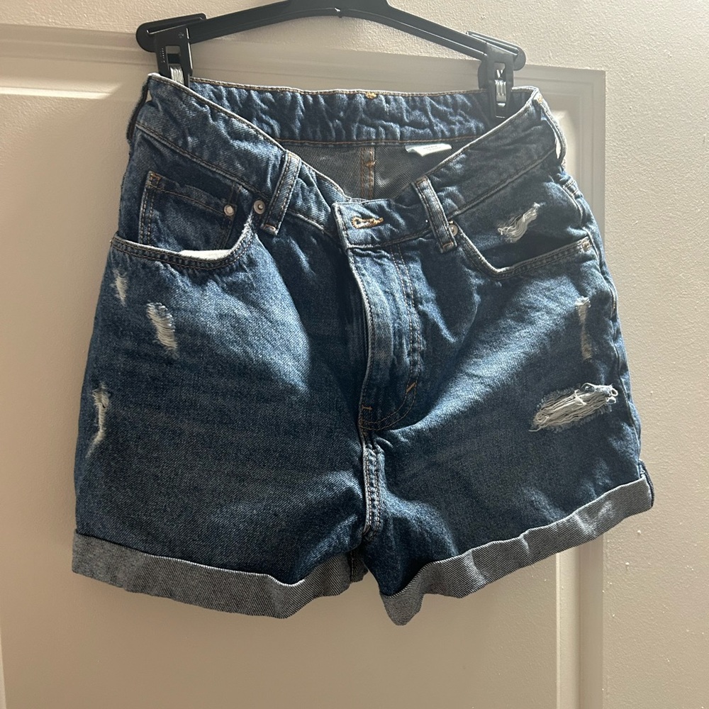 High waisted denim shorts